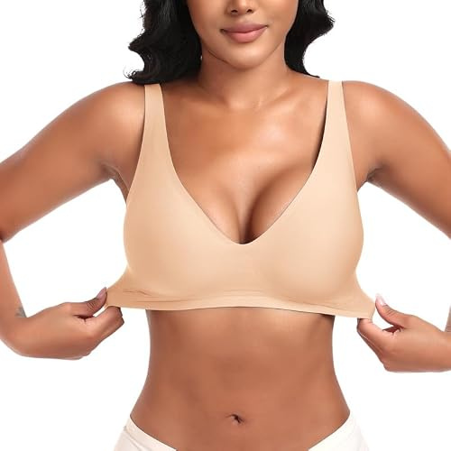 Jiuday Damen Bügelloser BH Soft Gepolstert