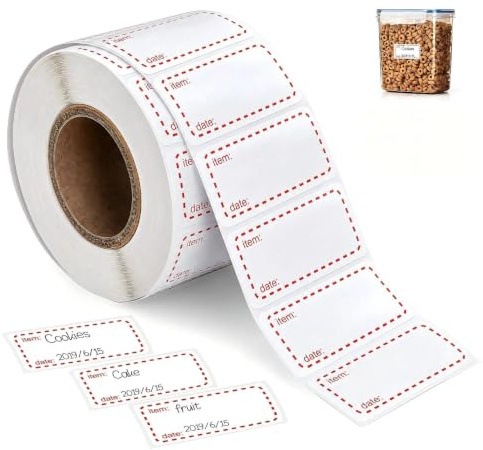 ilauke 1000 Etiketten Selbstklebend 50x25mm Klebeetiketten zum Beschriften | Ablösbar Aufkleber Gefrieretiketten zum Beschriften, Etiketten Selbstklebend zum Marmeladen Sandwich Küche Etiketten