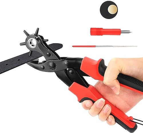 Gürtel Lochzange für Leder - Gürtellocher Zange für Uhrenarmbänder, Hundehalsband, DIY Basteln | Belt Hole Puncher 2-4.5 mm