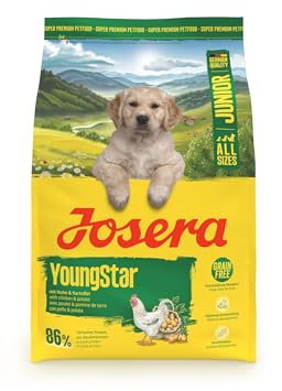 JOSERA YoungStar | 3 kg | Trockenfutter für wachsende Hunde | Junior | MediMax | Huhn & Kartoffel | Getreidefreies Premium Aufzuchtfutter zur optimalen Versorgung von Welpen größerer Rassen