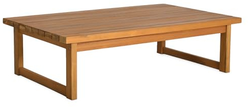 Spetebo Akazienholz Garten Loungetisch geölt - 106 x 66 cm | Outdoor Couchtisch, Massivholz, Witterungsbeständig, Balkontisch Beistelltisch