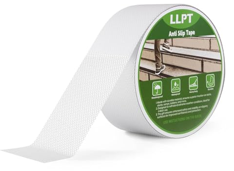LLPT Grip Tape Antirutsch Klebeband 51mm x 5m Schwerlast Wasserdicht Innen | Durchsichtig Rutschfeste Traktionsstreifen, Treppen Leitern im Haus für Badezimmerboden Stufen