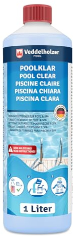 Veddelholzer Poolklar 1,0 L – für kristallklares Wasser in Pool, Whirlpool, Planschbecken. Wirksam gegen trübes Wasser, geeignet für alle Filterarten und Systeme