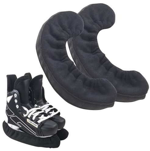 HFMYGS Kufenschoner Schlittschuhe, Schwarz Schlittschuhe Kufenschoner | Elastische Kufenstrümpfe, Skate Blade Cover, Kufenschutz Zubehör, Schlittschuh Soakers, Für Damen Herren Kinder Schlittschuhe