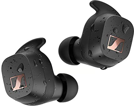 Sennheiser Sport True Wireless Ohrhörer – Bluetooth-In-Ear-Ohrhörer für einen sportlichen Lebensstil, Musikhören und Telefonieren mit Adaptable Acoustics-Funktion und Noise Cancellation, Schwarz
