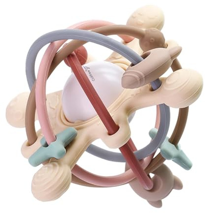 Colifree® - Beißring Baby, Baby Spielzeug ab 3 Monate, Flexibles Design mit Rassel, Beißspielzeug, Zahnungshilfe baby, Greifball für babys, Leicht zu Greifendes, Ideal Fūr Kleine Hände