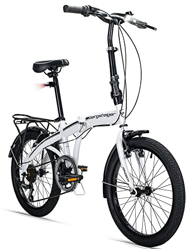 Bergsteiger Windsor 20 Zoll Faltrad, Klapprad, 6 Gang-Schaltung, LED Batterie-Licht, Quick-Fold-System, Klappfahrrad