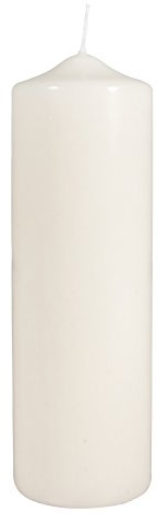 Rayher Stumpenkerze, creme, rund, 100% Paraffin, Höhe 25 cm, 8 cm ø, Rundkerze, Taufkerze, Kerzenrohling zum Verzieren und Basteln, 3140796