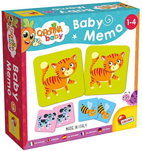 Lisciani - CAROTINA BABY - Baby Memo - Tiere - 24 Karten - Lernspiel für Kinder von 1 bis 4 Jahren - Pädagogisches Gesellschaftsspiel - Gedächtnis-und Denkspiel - Fördert Konzentration &Gedächtnis