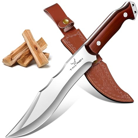 TAN REN Outdoor Messer, Survival Messer, feststehende Klinge, Scheide | Feststehende Klinge mit Scheide und Full Tang Bushcraft Messer; Outdoor Messer für Gartenarbeiten und Camping, für Nutzer.