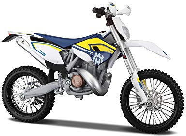 Maisto Husqvarna FE 501 Modellbausatz aus Druckguss, Maßstab 1:12, Orange, Weiß