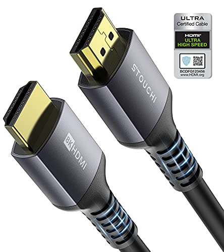 Stouchi HDMI 2.1 Kabel 8K 10K 4K Certified Ultra High Speed 48Gbps (2M)
