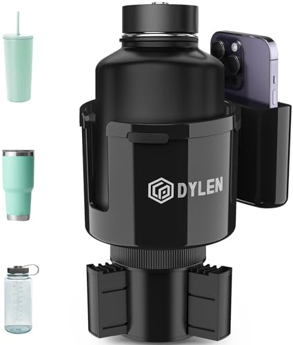 DYLEN Getränkehalter Auto, Becherhalter Auto mit Verstellbarer Basis, Flaschenhalter Auto Kompatibel mit Stanley, Andere Große Flaschen 0,5-1,5 L (7,0-10,7cm)