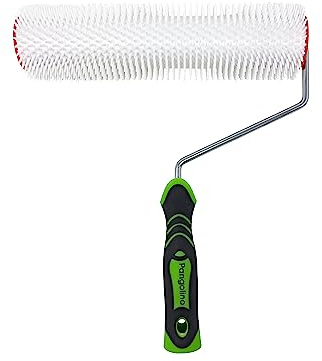 Pangolino - Entlüftungsroller - 25 cm – Einarmiger Metallbügel - Stachellänge: 11 mm - Profi-Qualität – Stachelwalze zur Entlüftung von Bodenbeschichtungen