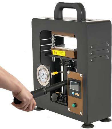 LetCart Hydraulische HeißPressmaschine,5 Tonnen Manuelle hydraulische Wärmepresse Maschine 600W Dual Heizung Platte Kolophonium Extraktion Maschine
