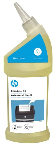 HP Aktenvernichter Öl, 400 ml Flasche, auf pflanzenbasis, Pflege für Ihren Shredder