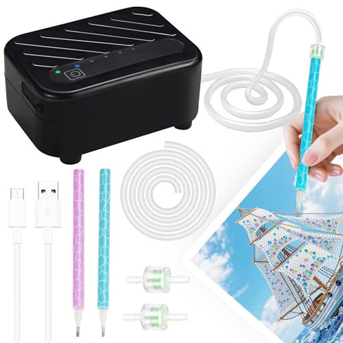 Mlife Elektrischer Diamond Painting Stift,Wiederaufladbarer Diamant Vakuum Stift Für Diamond Painting– 3 Einstellbare Saugstufen, Vakuum Diamond Painting Zubehör Stift,Kein Wachs Erforderlich(Schwarz)