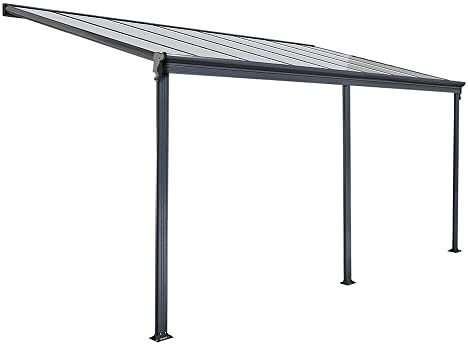 Home Deluxe - Terrassenüberdachung Solis - Grau - B/T/H: 557/564 x 303/300 x 278/226 cm - inkl. Hohlkammerplatten, Montagematererial I Carport Pavillion Pergola