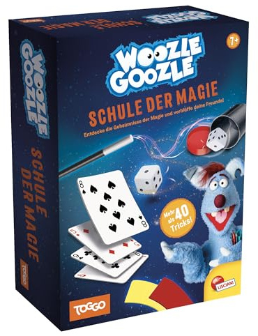 Lisciani - Woozle Goozle Zauberschule - 40 Zaubertricks ab 7 Jahren | Zauberset - Über 40 Tricks mit Svengali-Karten, Würfeln und Zauberstab - Mit bebildertem Handbuch zum Üben und Vorführen