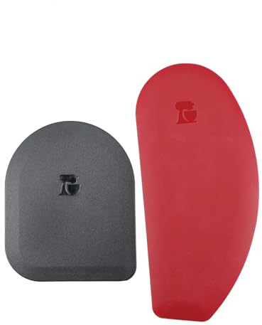 KitchenAid 2-Teiliges Teigschaber Set, Teigschneider Set für Schüsseln, Töpfe und Pfannen, Hitzebeständige Teigspachtel Silikon, Ergonomisches nahtloses Design, Silikon, Rot / Schwarz