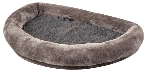 Kerbl Pet Fensterliegebett, Katzenbett, grau, 55x35x10cm, Holz, Plüsch, Katzen, Bezug abnehmbar, maschinenwaschbar bei 30°C