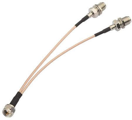 Superbat F Typ Splitter auf F-Dual Buchse 50 Ohm Koaxial Kabel 15 cm für TV und Satelliten Verlängerung