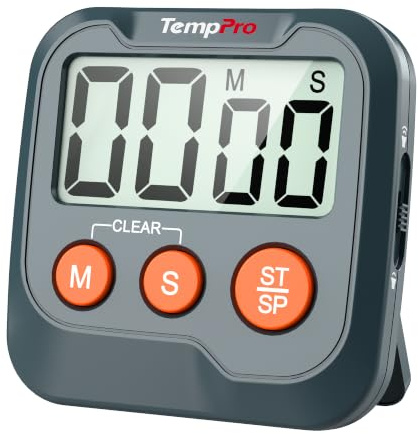 TempPro Küchentimer Digital, Kurzzeitmesser mit Magnet & Timer