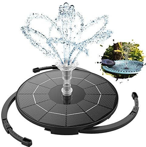 AISITIN Solar Springbrunnen mit 3.5W DIY Abnehmbares Sonnenkollektor, Solar Teichpumpe Upgrade, Runden Solarbrunnen mit 8 Fontänenstile für Gartenteich,Vogelbad,DIY Wasserspiel,Fisch Tank