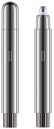 Augenbrauen trimmer Damen, hochwertiger elektrischer Augenbrauenrasierer, umfassende Augenbrauenpflege mit einem Klick, LED-Beleuchtung, geräuschloses Design, lange Akkulaufzeit (silver-1)