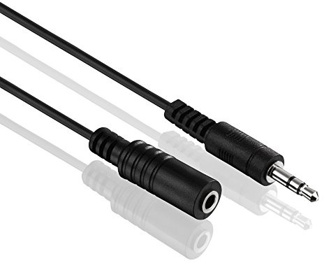 conecto CC50488 Klinkenkabel Audio Stereo Aux Klinken Verlängerungskabel 3,5mm Klinke Stecker auf 3,5mm Klinke Buchse Ultraslim-Design 1,00m schwarz