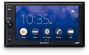 Sony XAV-AX1005KIT DAB+ Media Receiver, Touchscreen 6,2 Zoll, mit Bluetooth und Apple CarPlay und DAB+ Antenne inklusive, Schwarz