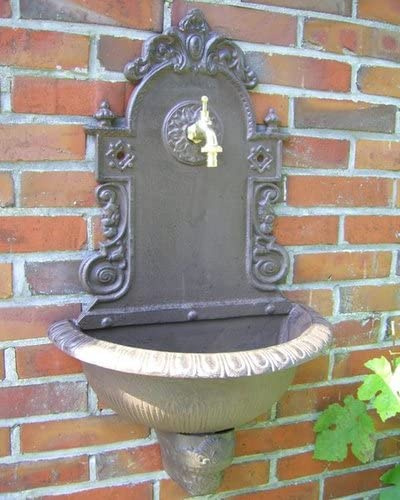 Garten WANDBRUNNEN BRUNNEN ANTIK GRÜNDERZEITSTIL ALUGUSS ALUMINIUMGUSS NEU