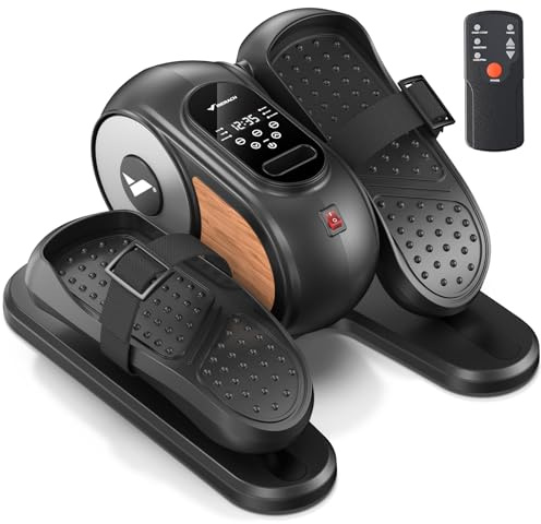 MERACH Mini Ellipsentrainer für Zuhause, Untertisch Elektrischer Crosstrainer mit Fernbedienung, Display, 12 Geschwindigkeiten, Beinschlaufen, Leise & Tragbar Cross Trainer für Senioren, Erwachsene