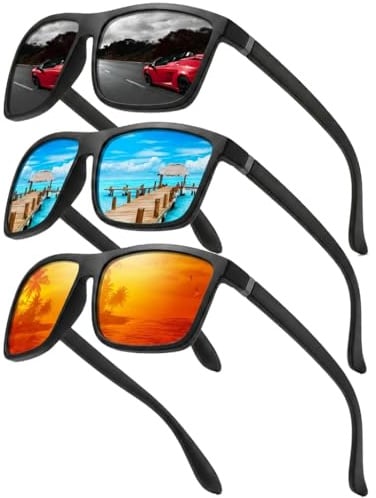 Perfectmiaoxuan Polarisierte Sonnenbrille Herren/Damen ; Vintage/Klassisch Brillengestell; UV400-HD-Pilotobjektive;Golf/Fahren/Angeln/Reisebrille/Outdoor-Sportarten Mode Sonnenbrille