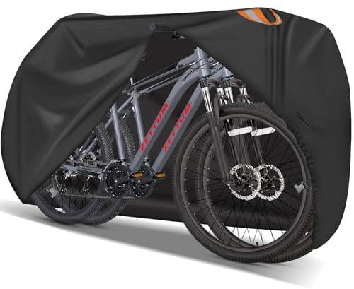 Zettum Fahrradabdeckung für 2 Fahrräder - Stationäre Fahrradgarage für die Aufbewahrung im Freien Wasserdichtes Outdoor & Heavy Duty, 600D PU Beschichtung Fahrrad Regenschutz für 2 Fahrräder