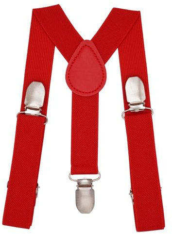 NestNook Kids Hosenträger Y-förmige Kinder-Hosenträger für Jungen und Mädchen (Rot)