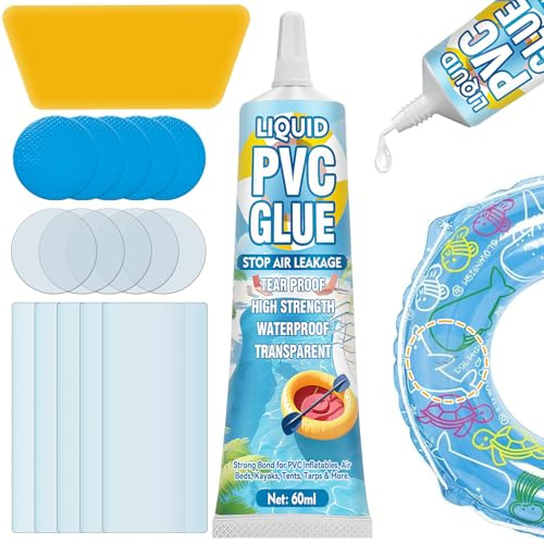 Mosconly Pool Reparaturset, Pool Flicken Wasserdicht, Schlauchboot Reparaturset für Planschbecken, Vinylkleber für Luftmatratzen, Aufblasartikel, Whirlpools, PVC-, Vinyl- und Gummiprodukte（60ml）