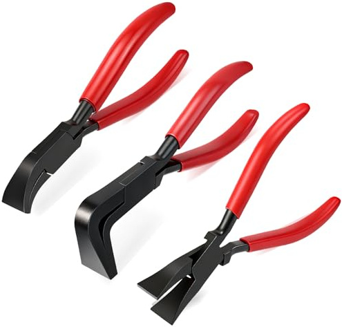 Bubuny Falzzangen Blechbiegezange 3tlg 0° 45° 90° Abkantzange, Mini Blechzange 22mm Falzzange Gerade Abkantzange für Dachdecker und Klempner, Rutschfeste Griffe zum Biegen von Blechen Glätten
