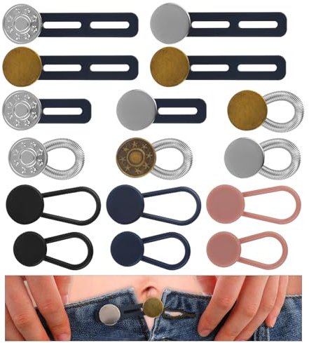 Giantree 16 Stück Hosenbunderweiterung Knopf, Hosenknopf Verlängerung hosenbunderweiterung hosenerweiterung schwangerschaft Jeans Knopfverlängerung für Hosen für Herren und Damenhosen Kleider (Stil A)