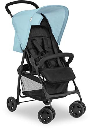 hauck Buggy Sport, Blue - Federleichter Reisebuggy 5,9 kg - mit Liegefunktion für Kinder ab Geburt bis 15 kg - Klein Zusammenklappbar, Großer Einkaufskorb bis 3 kg