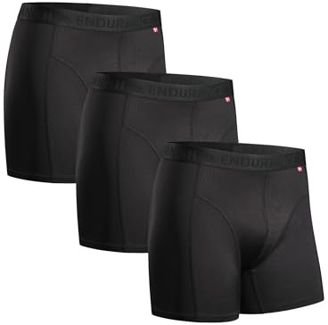 DANISH ENDURANCE 3er Pack Sport Boxershorts Herren, Mit regulärem oder langem Bein, Schwarz, L