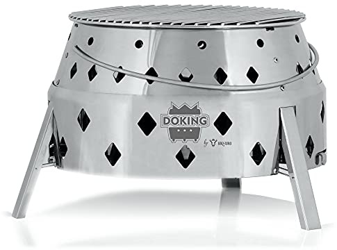 BBQ-Toro Edelstahl Dutch Oven Grill DOKING | Faltbarer Ø 34 cm | 3-in-1 Faltgrill bis 9 QT | Ideal als Dutch Oven Station, Feuerstelle | Campinggrill, Holzkohlegrill