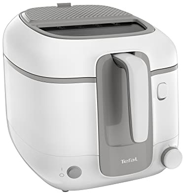 Tefal Fritteuse Super Uno Access, Kapazität 2,2 L, spülmaschinengeeignete Teile, Geruchsfilter, herausnehmbarer Behälter, weiß/grau, FR3100