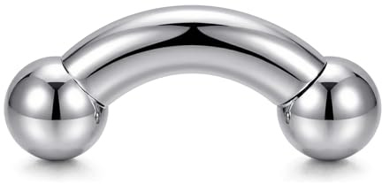 Funseedrr Innengewinde Curved Barbell Piercing Banane mit Kugel Edelstahl (1.6 2 2.5 3 4 5 6 8 10mm Dicke)