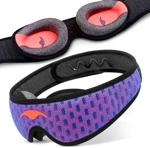 Manta Pro Schlafmaske – 100 % lichtblockierende Schlafmaske für Seitenschläfer, atmungsaktiv und bequem für Schlaf, Reisen, Nickerchen und Schichtarbeit
