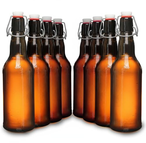 Heldengenuss Bierflasche - 8x Bügelflasche 500ml Bierflaschen | Bierflaschen mit Bügelbeschluss - Abfüllen von Bier