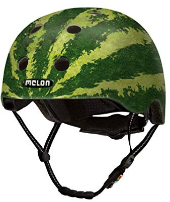 Melon Fahrradhelm »Real Melon« für Damen, Herren und Kinder | Leichter & sicherer urbaner Cityhelm mit Magnetverschluss, individuell anpassbar in grün, Wassermelone | Größe M-L (52–58cm)
