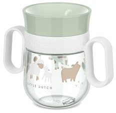 Mepal - Trinklernbecher 360° Mio Little Dutch - Auslaufsicher - 360 Rand ermöglicht das Trinken von jeder Seite - Leicht zu haltende Griffe - 200 ml - Little Farm