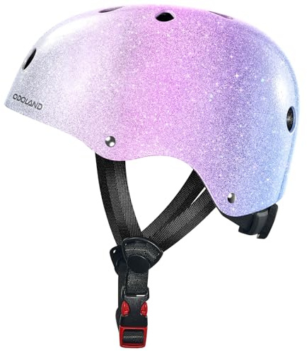 Odoland Kinder Fahrradhelm, leicht Radhelm für Jungen und Mädchen 3–8 Jahre, Skaterhelm 48–54 cm verstellbar & atmungsaktiv Kinderhelm für Radfahren Skaten Scooter