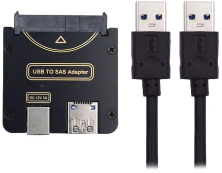 xiwai SFF-8482 SAS 29Pin auf 5 Gbit/s USB 3.0 Festplatten-RAID-Adapterkarte mit Chipsatz und Stromanschluss (benötigt 12 V/3 A Stromversorgung)